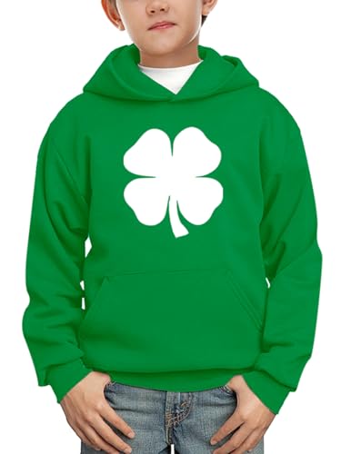 Remimi St Patricks Sweatshirts Kids Irish Green Clover Shamrock Hoodies 13-14 Years