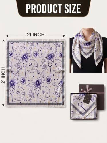 Image of Ravaiyaa - Attitude is everything Women Printed Silk Bandana 21 x 21 Inch Square Headband & Hair Wrap, Soft & Versatile | Fashion Neck Wrap