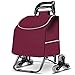 Einkaufstrolleys 6-Rad-Einkaufswagen, faltbar und tragbar, Treppensteigen Wagen, Gepäckwagen, Treppensteigen Wagen for ältere Menschen, tragbare Einkaufswagen, Einkaufswagen mit Stuhl, Wagen zum Einka