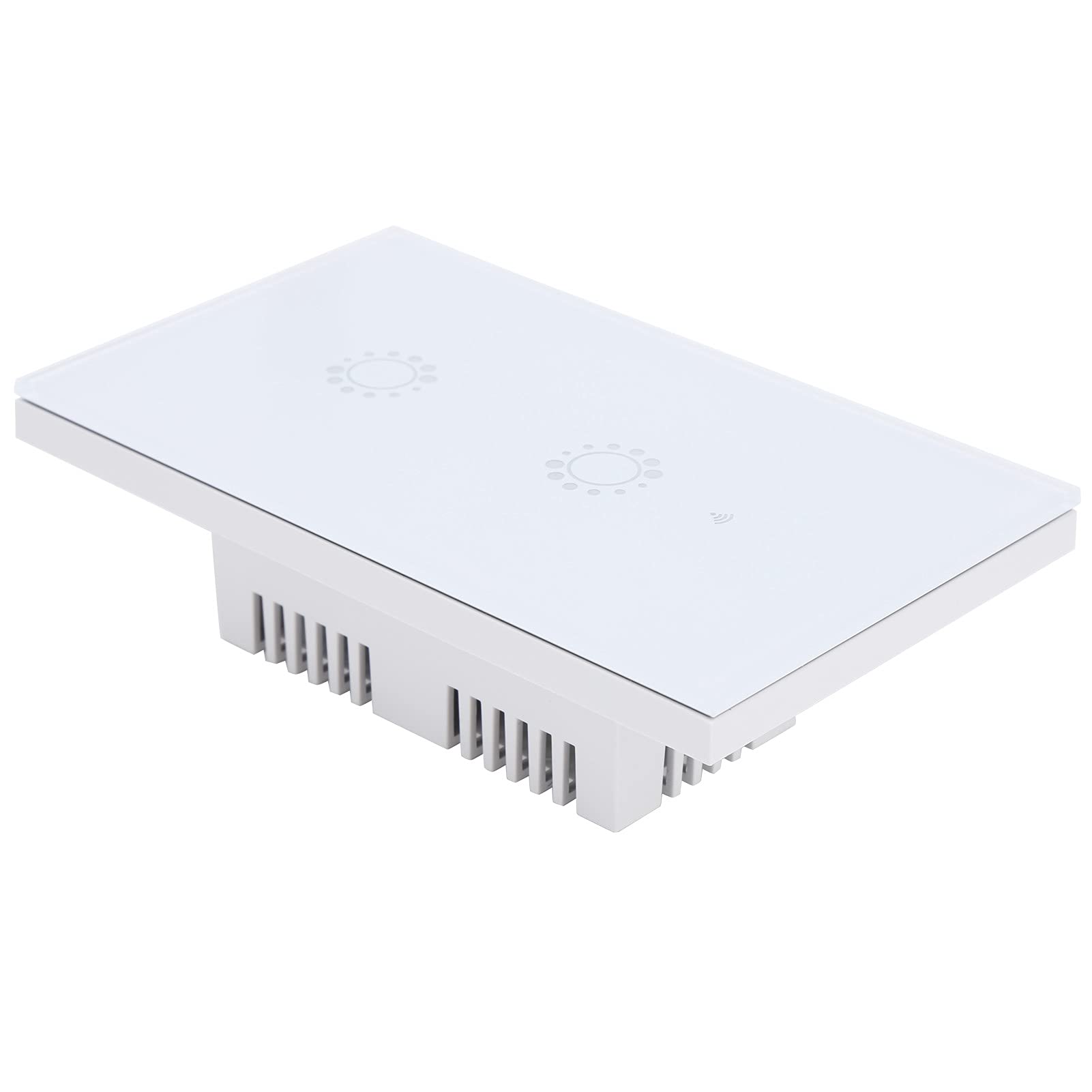 Yosoo Health Gear Interruptor Táctil Wifi, Interruptor Táctil Inteligente de 2 Canales de 95 a 240 VCA, Control Remoto de Aplicaciones, Soporte de Voz, de Luz de Pared para Usuarios de Talleres de
