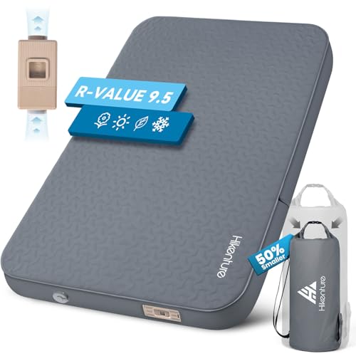 Hikenture 4" Thick Self Inflating Sleeping Pad with Electric Pump