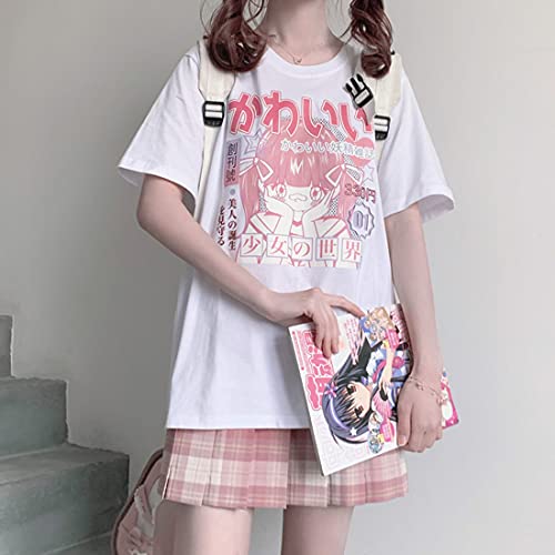 Pastel Goth Japanese Fashion Kawaii Clothes Soft Cotton Comic Print Girl's World T-Shirt3