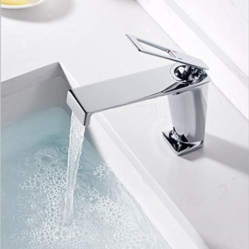 Robinet de lavabo coloré chrome court en laiton et mitigeur d'eau