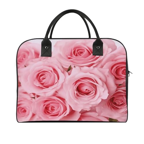 Bolso Tote Rosa con Cremallera y Correa Ajustable de Nylon miniatura 1