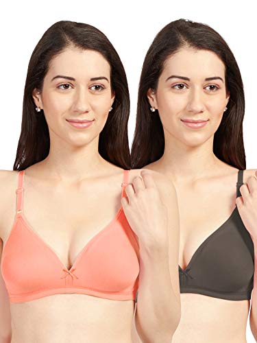 Image of SONARI Omania Womens Non-Padded Cotton Polyester Bras - Solid, Non-Wired, Medium Coverage, Hand Washable (Pack of 2)