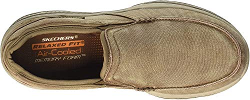 Skechers Men's Creston-Moseco Moccasin, Light Brown, 8 XW US