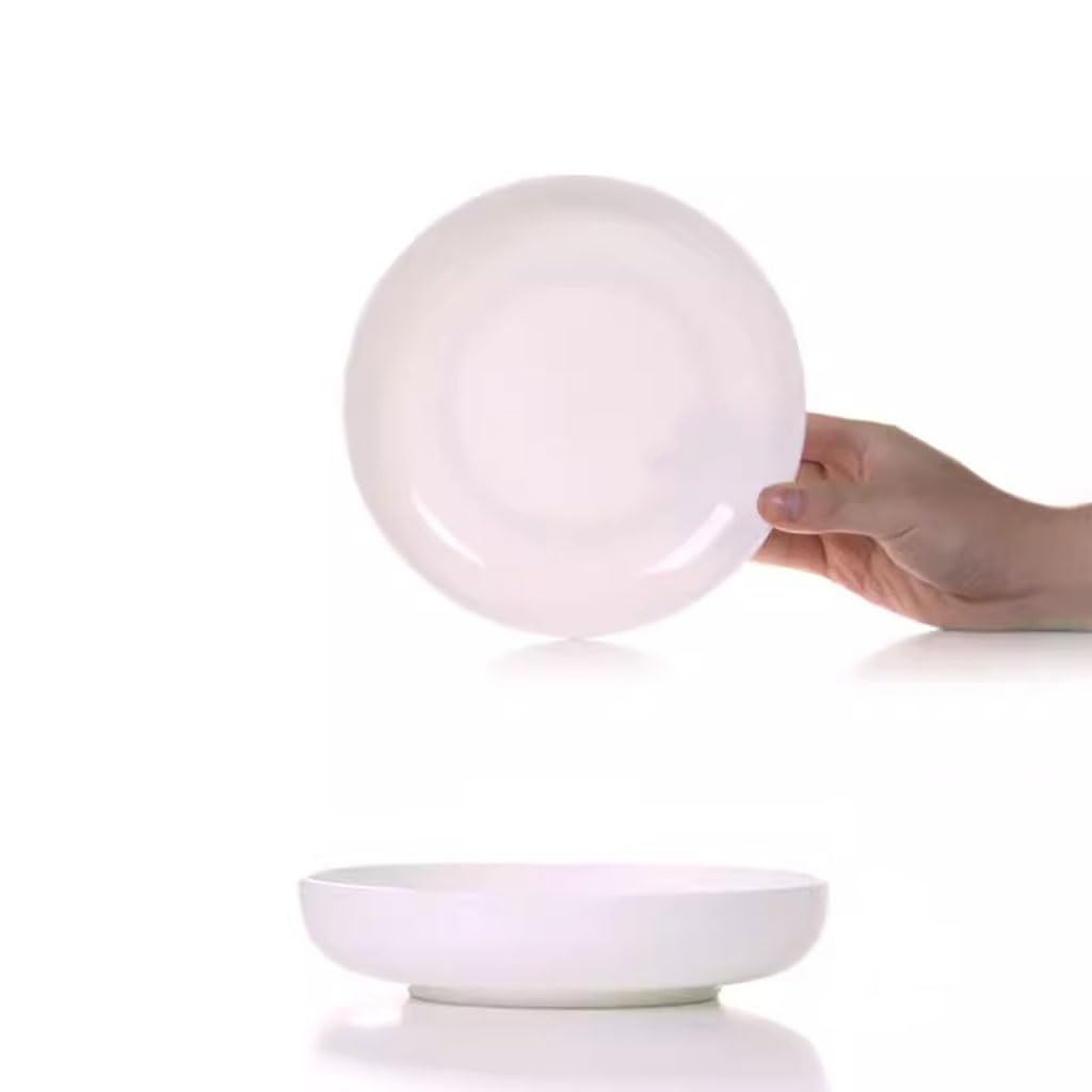 NZPOST Dining Plates Household Round Dish Plate Ceramic Soup Plate Dinner Plate Simple Creative Bone China