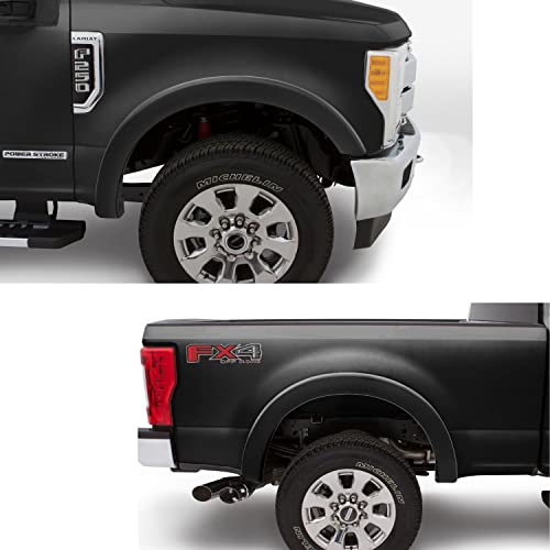 Bushwacker OE Style Factory Front & Rear Fender Flares | 4-Piece Set, Black, Smooth Finish | 20944-02 | Fits 2017-2022 Ford F-250 w/ 6.8' or 8.2' Bed, F-350 Super Duty w/ 8.2' Bed