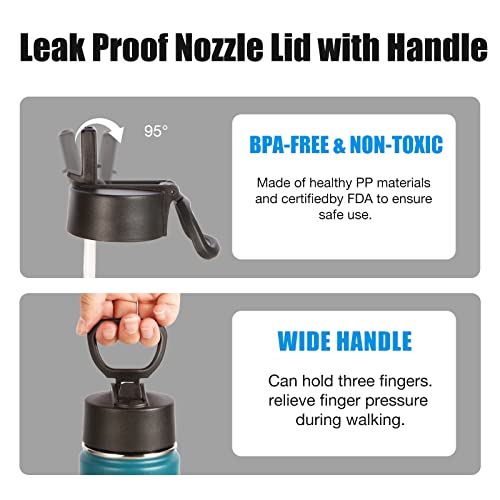 Volhoply 660ml Insulated Water Bottles with Straw Lid, Stainless Steel Sports Bottle with Handle - Image 4