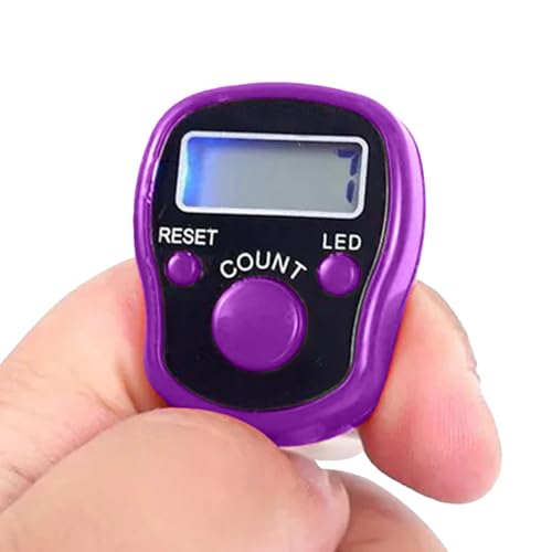 Ocastuted Contador Manual de Dedos,Contador Electrónico De Mano Para Conteo - Pantalla Digital Portátil Con Botón Reseteable Para Golf Y Natación