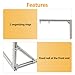 Surneis Tufting Frame, Rug Tufting Frame Kit Aluminum Metal Embroidery Kit Tufting Making Tool with Connecting Plates Fabric Supplies with Corners Silver Carpet Kits for Tufting Devices