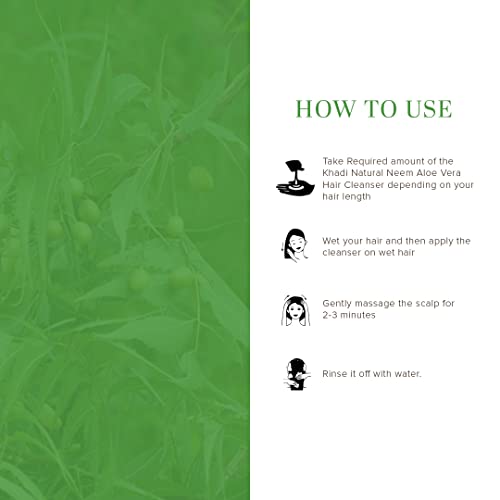 Khadi Natural Neem & Aloe Vera Herbal Cleanser/Shampoo, SLS and Paraben Free (Pack of 2) - Image 3
