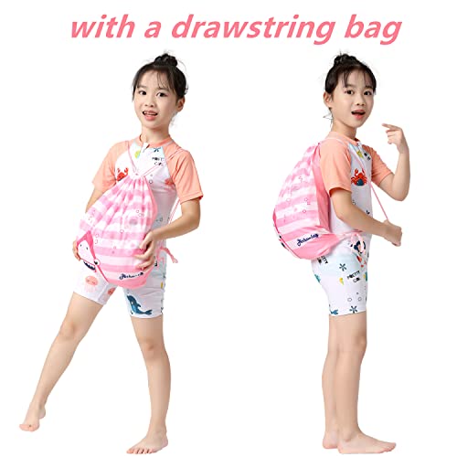 Image of Kid Girls Hooded Towel for Bath Beach, Toddlers Poncho Cover-ups Pool Swimwear, Cat Theme with Portable Bag
