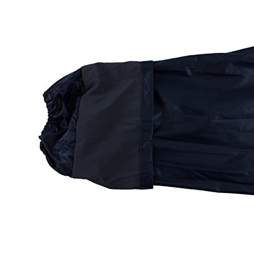 RK Safety RC-PP-NVY44 Navy PVC Polyester Trench Rain Long Coat With Hoodie(Navy, Large)4