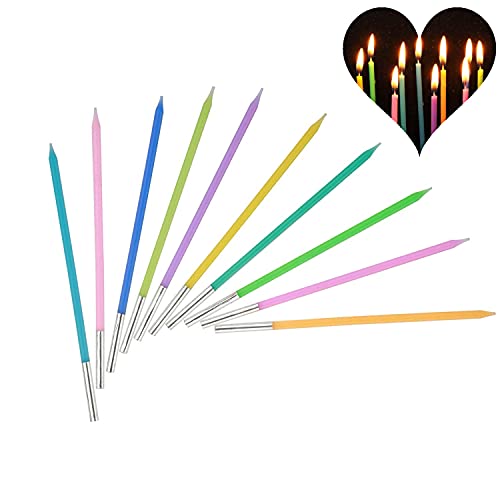 Velas de cumpleaños,90 Piezas Velas Finas De Cupcake Velas Largas Y Finas Para Fiestas Velas de pastel de color arcoíris accesorios para velas de decoración de pasteles Cover