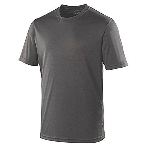 AWDis Cool Kids T-Shirt JC01J Moisture-Wicking Fabric Crew Neck (12-13, Charcoal)