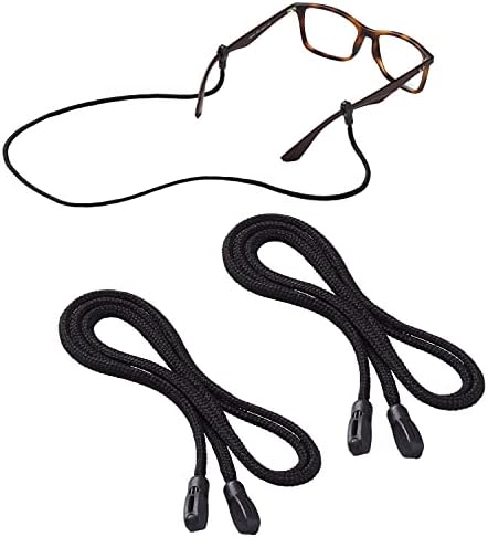 Peeper Keepers Eyeglass Retainer | Supercord | Eyeglass Holder | Black, 2pk | w/Microfiber Cloth, Screwdriver