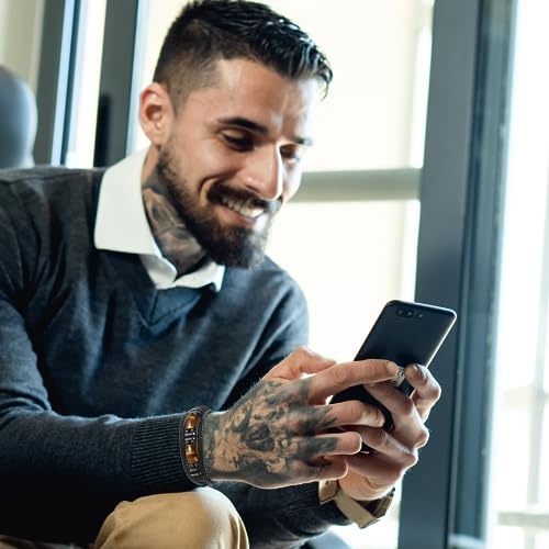 Tiger Eye Black Leather Bracelet Men Natural Tiger Eye Gemstone Crystal Stone Jewelry Handmade Courage And Stress Relief Protection Bracelet - Image 3