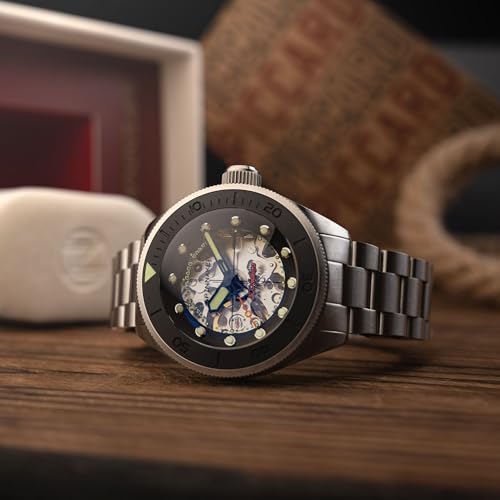 Image of Spinnaker Men's 45mm Piccard Skeleton Automatic Watch with Solid Stainless Steel Bracelet SP-5135