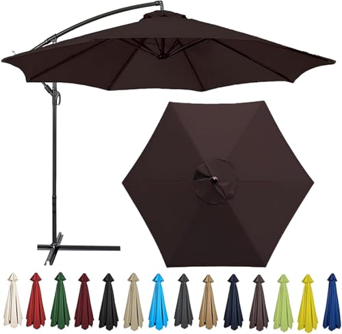 Auvent de rechange pour parasol déporté en toile imperméable et anti-UV pour terrasse