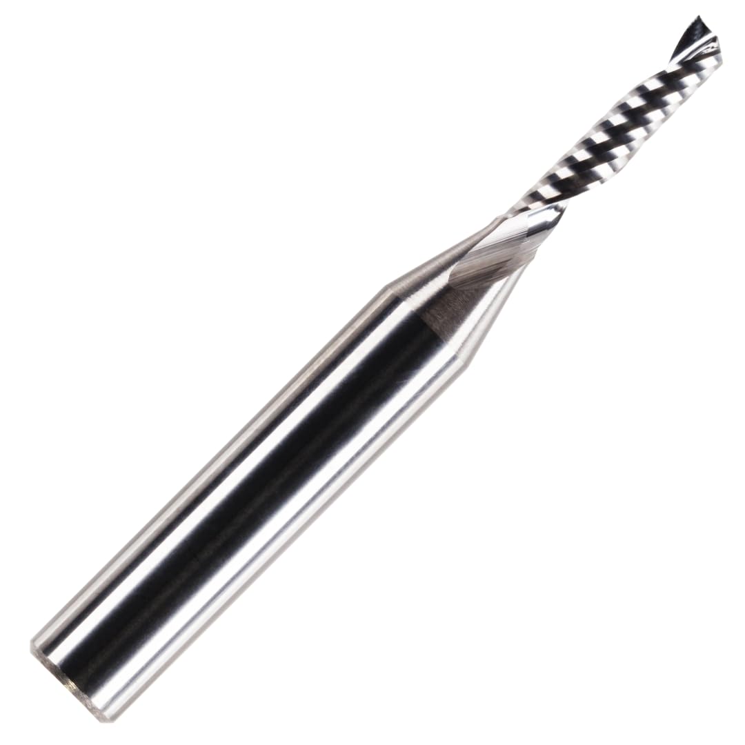 Rennie Tools 3mm x 15mm Flute x 1/4" Shank Solid Carbide Single Flute Spiral Router Cutter Bit End Mill for ACM Aluminium