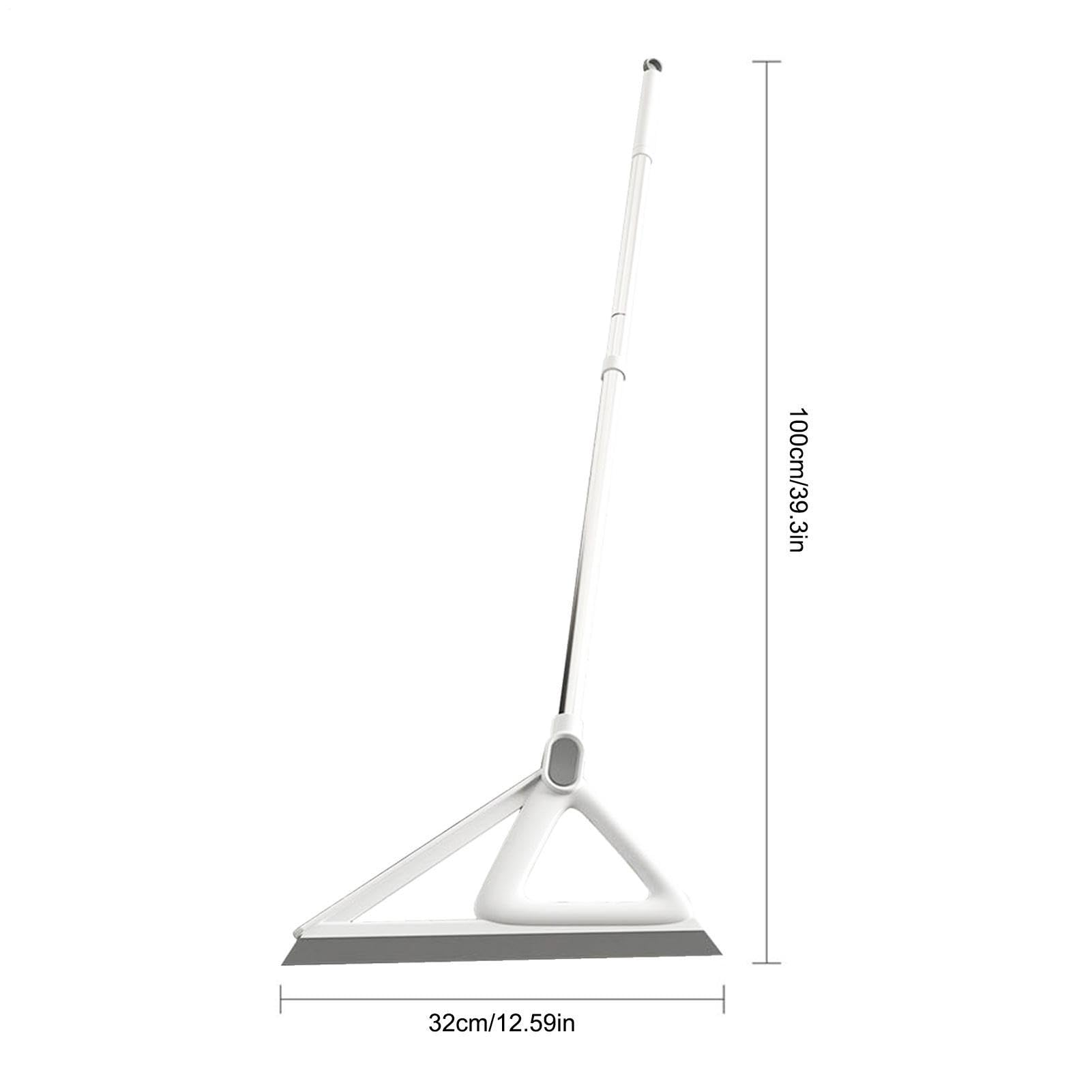 Magic Broom - Squeegee Broom for Floor | 2 in 1 Water Triangular Scraping | Portable Household Sweeperr Triangle Dust Hair Bathroom Wiper with Long Handle for Floor Bathroom Kitchen Shower
