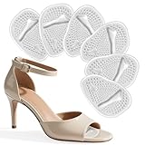 LeaOcaao Professional Metatarsal Pads Women, 6 Pcs Ball of Foot Cushions for Women, High Heel Comfort Pads with Discreet Cushions & No-Slip Heel Grips Liners, Foot Pain Relief & All-Day Comfort, Clear