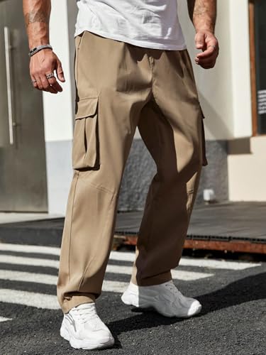 Image of Leriya Fashion Men's Cargo Pants | 4 Pocket Cotton Cargo Joggers for Men | Loose Fit Stylish Pant with Pockets | Casual Baggy Trousers & Streetwear Lower