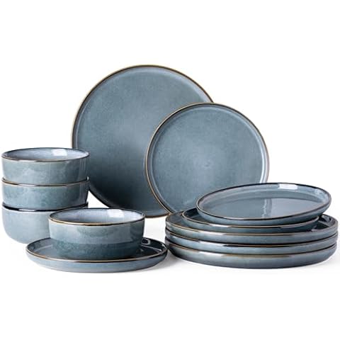 GBHOME 12-Piece Ceramic Dinnerware Set Cover