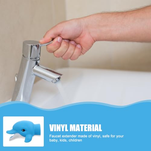 Image of Ipetboom Kids Faucet Extender Cartoon Sink Spout Guide Baby Hand Washing Tool Portable Vinyl Design 4.13X3.34X2.55 Inches Safe Toddler Bath Accessory