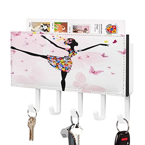 Trieur De Courrier Danseuse Organisateur D'enveloppes De Courrier D'entrée À Montage Mural Porte-Clés Crochets Lettre & Stockage De Journaux 18x11cm Cover