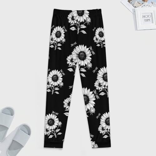 Sunflower with Dragonflies Men's Pajama Pants Lounge Pant Sleepwear PJ Bottoms3