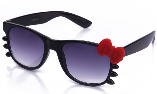 Kyra Women's High Fashion Rubber Touch Finish Kitty Cat Bow Sunglasses