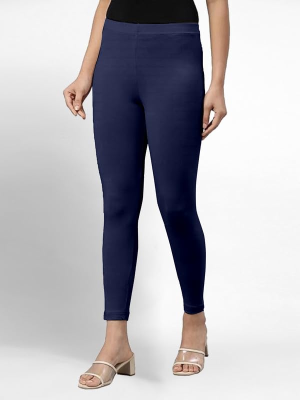 Image of TRENDMALLS Women's Super Combed Cotton Elastane Stretch Ankle Length Leggings with Ultrasoft Waistband