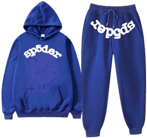 Spider Hoodie and Bottoms Tracksuit for Women/Men Spider Web Hoodie Y2K Vintage Sweatshirt and Pants Sweatsuit