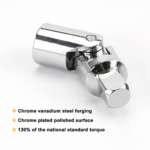 Silatu Universal Joint Socket Set - 3 Pieces Swivel Sockets 1/2 3/8 1/4 Inch Drive, Cr-V Universal Joint Socket #TOP3