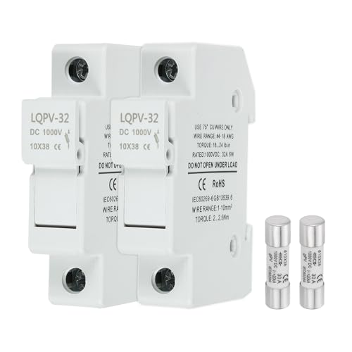 Porte-fusible sur rail DIN 10x38mm 1000V 30A pour installation solaire