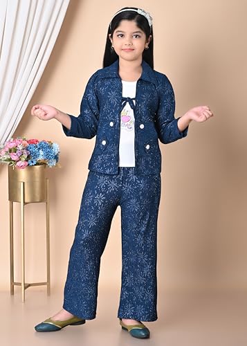 Image of Girls Sparkly Corduroy Co-ord Set, Jacket and Pants, Outfit, Formal Occasion Dress