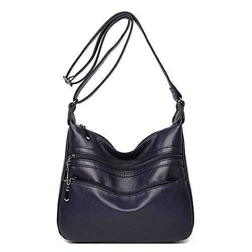 Sac à épaule bleu pour femme avec grande bandoulière casual et réglable