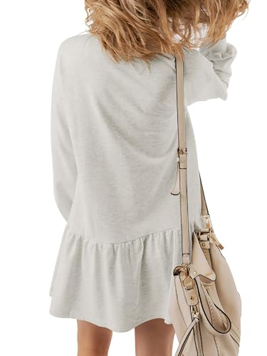 KISSMODA Womens Sweatshirt Dress Fall Long Sleeve Pullover Tops Patchwork Casual Mini Dresses4