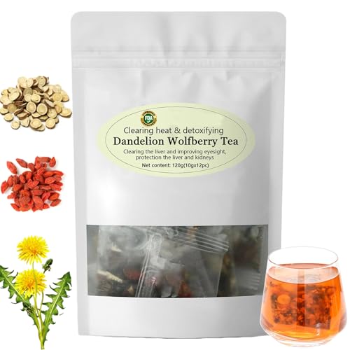 Dandelion Wolfberry Tea, dandelion tea Organic Bag, Dandelion Root Tea Seven Herbal Ingredients (1Bag)