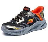 Skechers Meteor Lights Brisk Beams, Baskets Noires et argentées, 46 EU
