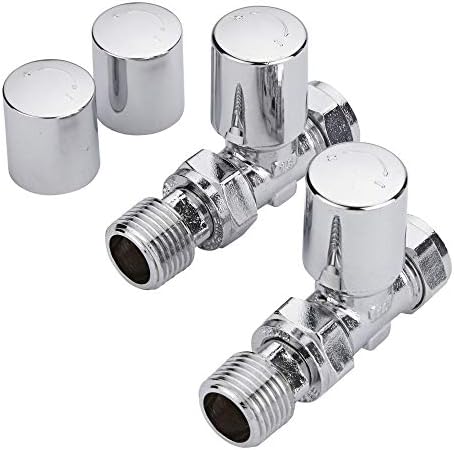 Milano  Traditional Chrome Angled Heated Towel Rail Radiator Valves  Pair