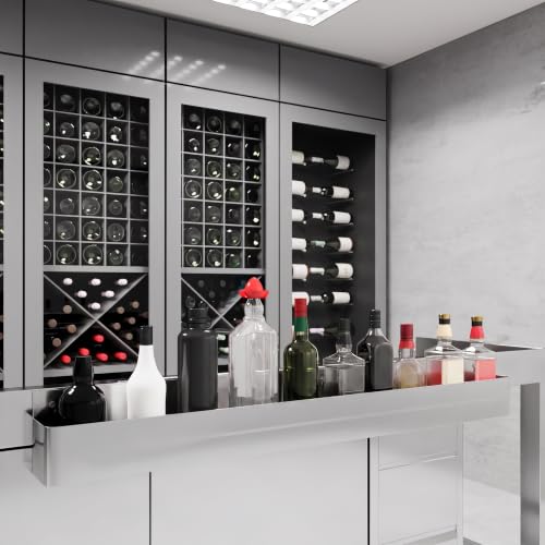 Image of AmGood 48 in. Single Tier Stainless Steel Speed Rail Rack - 18 Gauge NSF Liquor Bottle Organizer for Bars, Restaurants & Home Bars