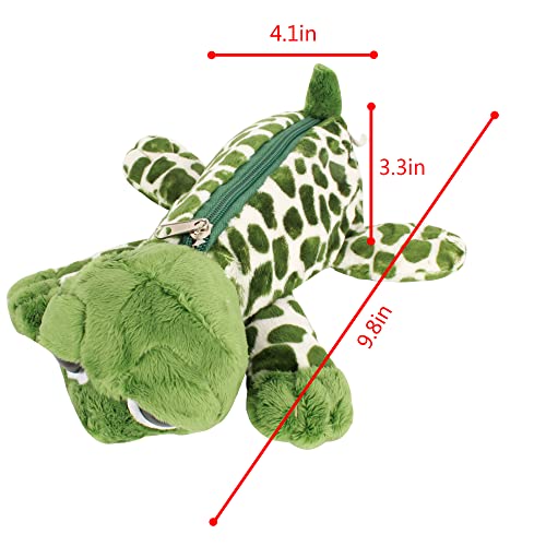 Image of Minache Women Animal Tortoise Plush Stationery Pouch Pen Pencil Case Ladies Cosmetic Bag