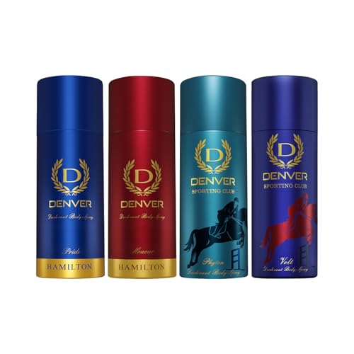 Image of Denver Honour, Pride - 150 ML Each & Volt, Phyton 165 ML Each, Deodorant For Men, Pack of 4|Long Lasting Deodorant For Men