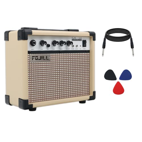 Fojill 20W Electric Guitar Amplifier for Portable Practice, Cream
