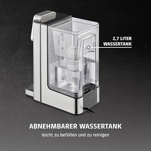Foto von CASO HW 660 Heißwasserspender - heißes Wasser in wenigen Sekunden, spart bis zu 50% Energie gegenüber Wasserkochern, 8 Mengenausgaben, für Babynahrung geeignet, Integrierte Entkalkungserinnerung