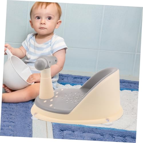Siège de bain bébé antidérapant avec support surélevé et ventouses de fixation stables