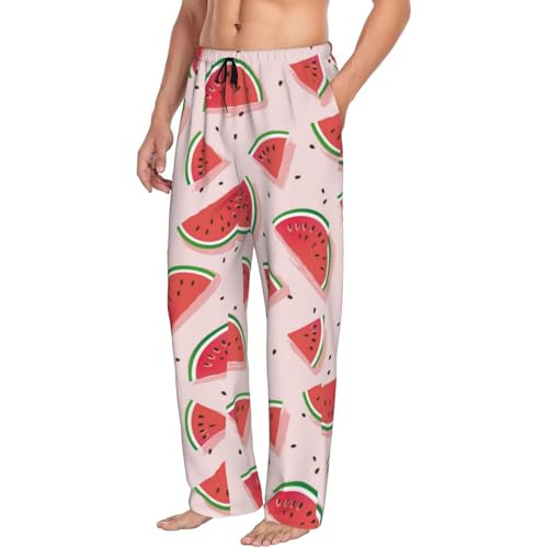 Cute Crisp Watermelon Mens Pj Pants,Soft Men Lounge Pants,Mens Pajama Pants Bottoms,Sleep Pants For Men